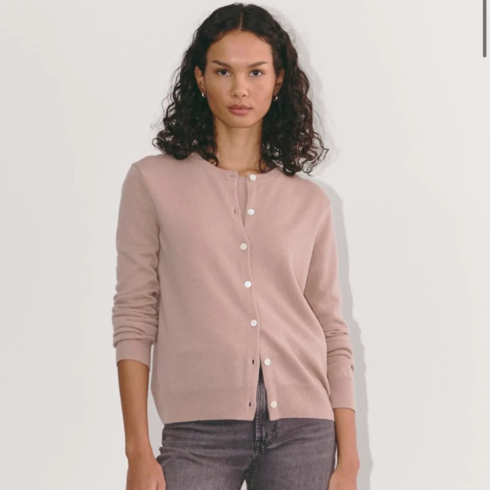 Everlane Classic Cardigan and Tank in Cashmere, sz S, color “Dusty Pink”, NWT